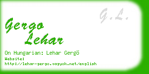 gergo lehar business card
